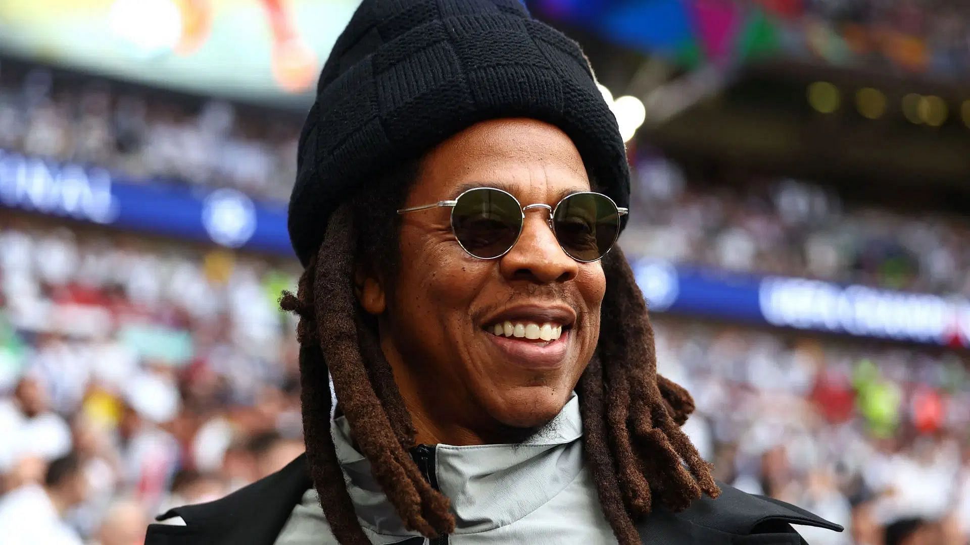 Jay-Z looks on prior to the UEFA Champions League 2023/24 Final match (Image via Getty)